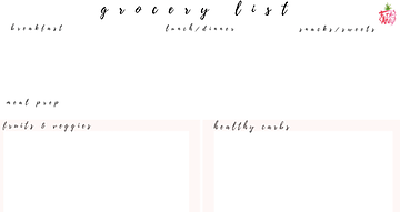 Grocery list template.